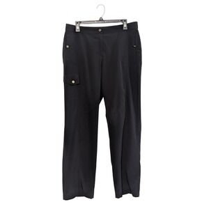 Zenergy by Chico's Pants Women's 2 Black Tapered Stretch Side Pockets
